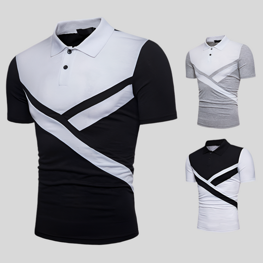 Irregular Stitching Short Sleeve Polo Shirt