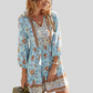 V-Neck Button-Down Boho Fringe Dress