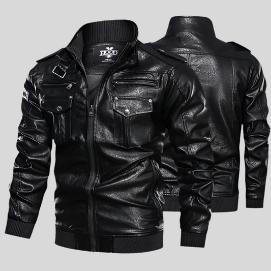 Men’s Spring Autumn Retro Washed Leather Jacket