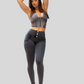 Shascullfites Shaper Set - Grey Lift Jeggings with Push-Up Bra Set