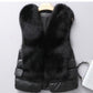 Winter Short Down Jacket with Faux Fox Fur Vest