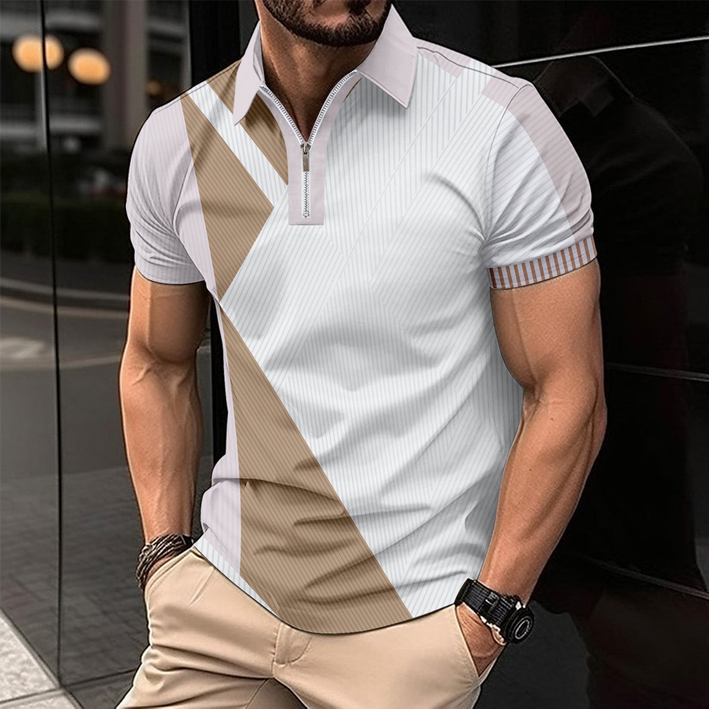 Men’s Printed Slim Fit Polo Shirt