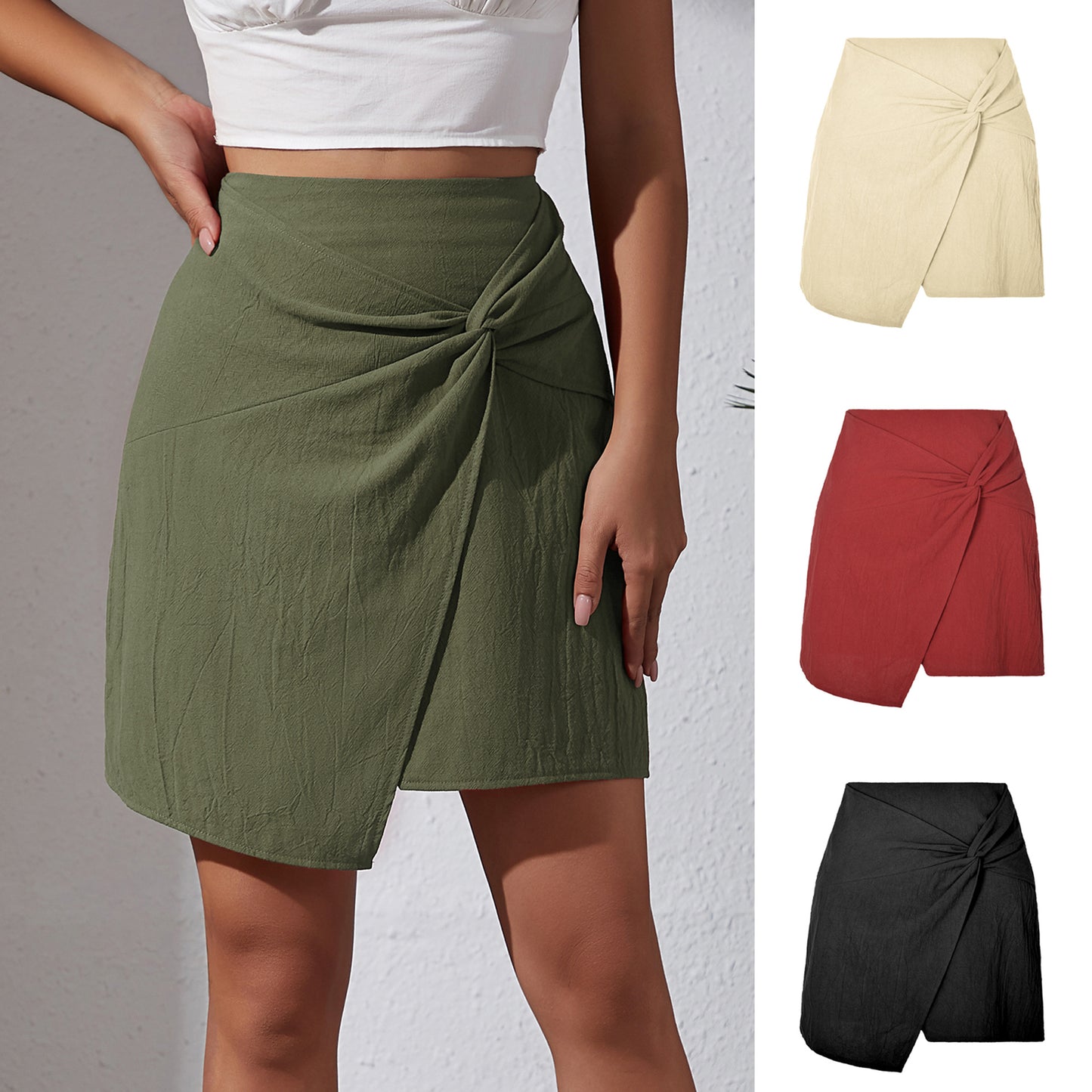 Chic High-Waist Twisted Skirt