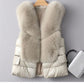 Winter Short Down Jacket with Faux Fox Fur Vest