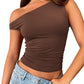 Women’s Sleeveless Off-the-shoulder Cropped Tank Top