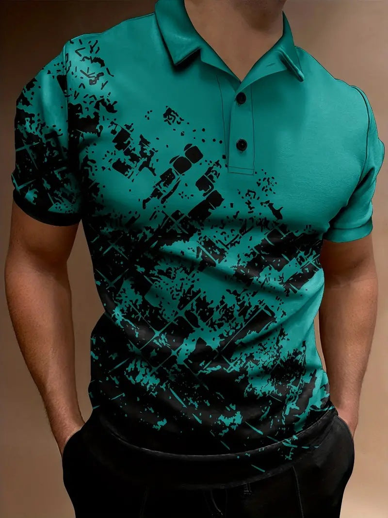 Men’s Printed Breathable Fashion Polo Shirt