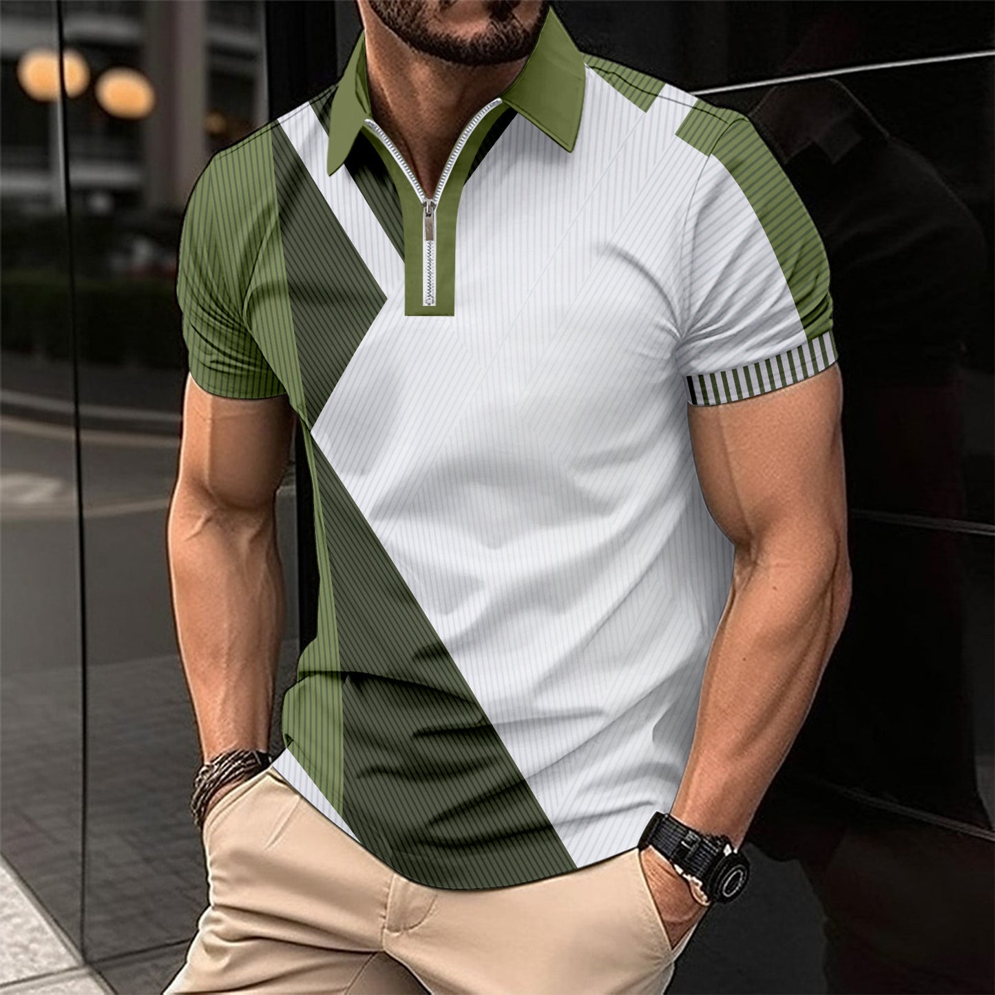 Men’s Printed Slim Fit Polo Shirt