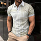 Men’s Retro Plaid 3D Zipper Lapel Short Sleeve Shirt