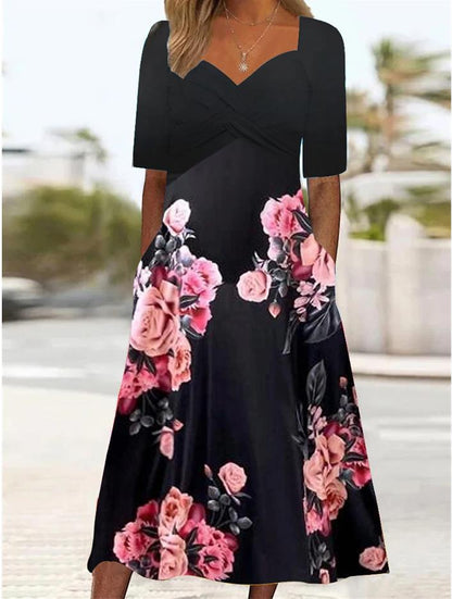 Floral Butterfly Midi Dress