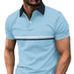 Men’s Button Stitching Sports Polo Shirt