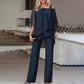 Contemporary Ease Batwing Sleeve Trousers Set