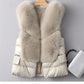 Winter Short Down Jacket with Faux Fox Fur Vest