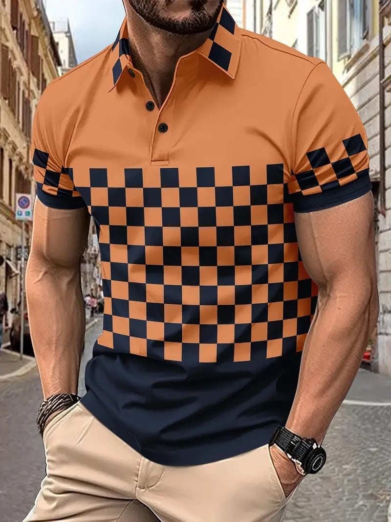 Men’s Printed Breathable Fashion Polo Shirt