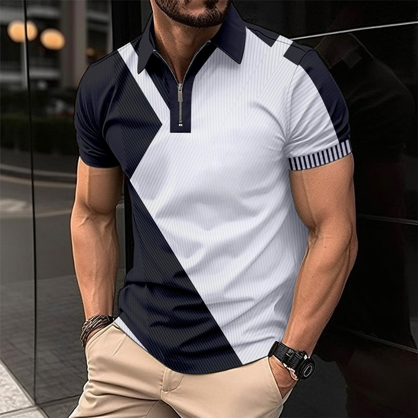 Men’s Printed Slim Fit Polo Shirt