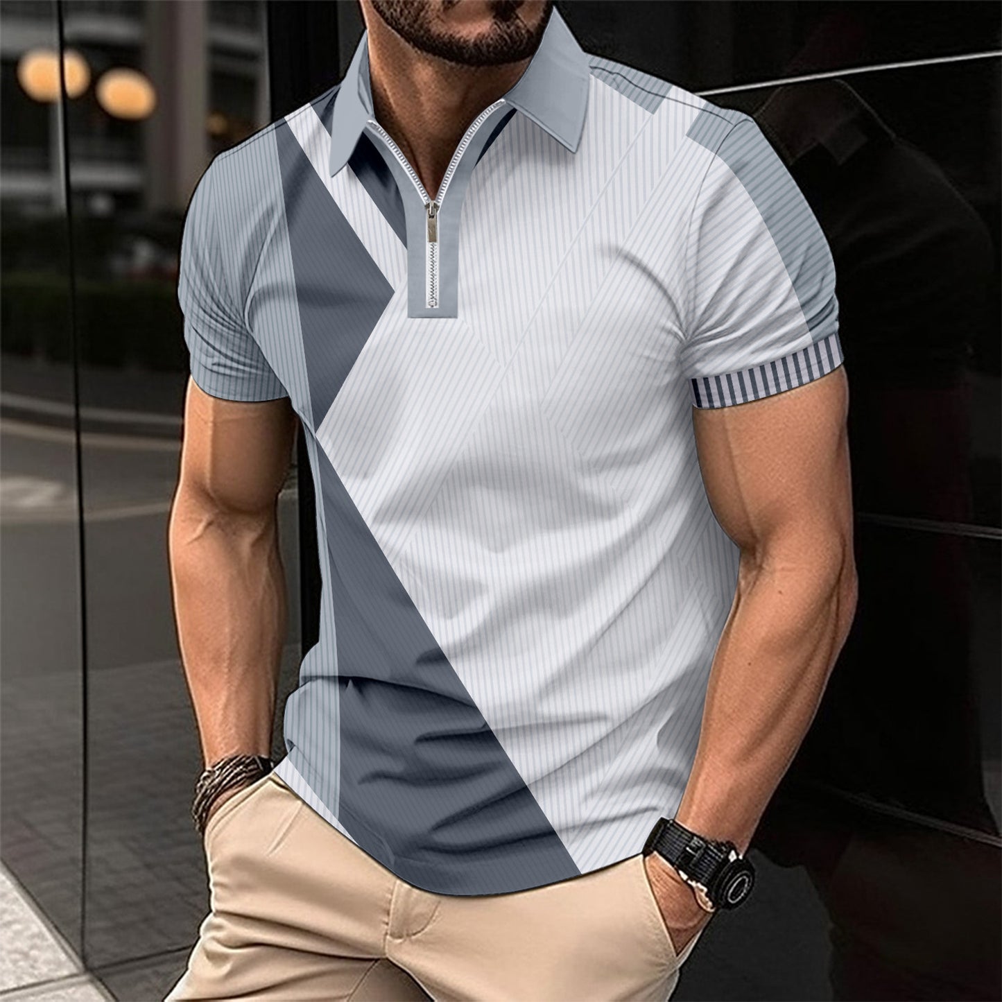 Men’s Printed Slim Fit Polo Shirt