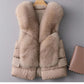 Winter Short Down Jacket with Faux Fox Fur Vest