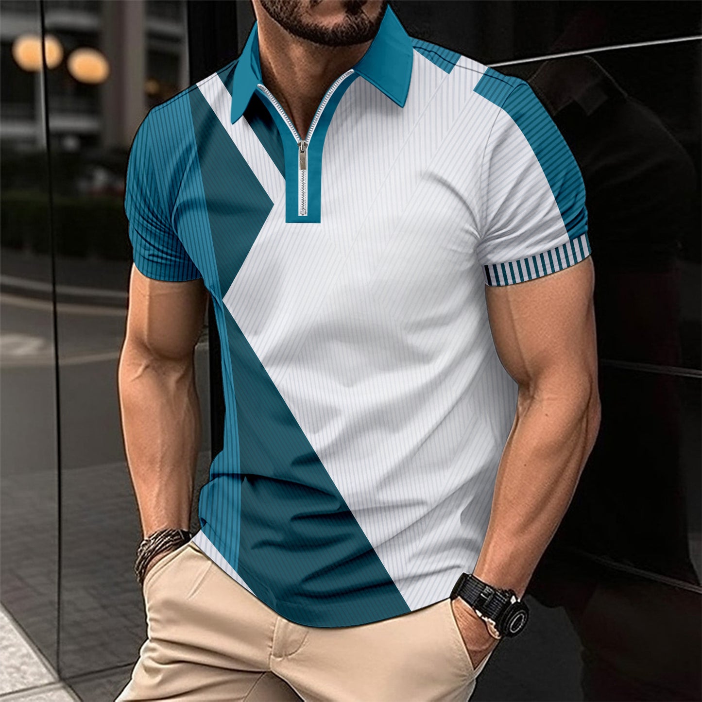 Men’s Printed Slim Fit Polo Shirt