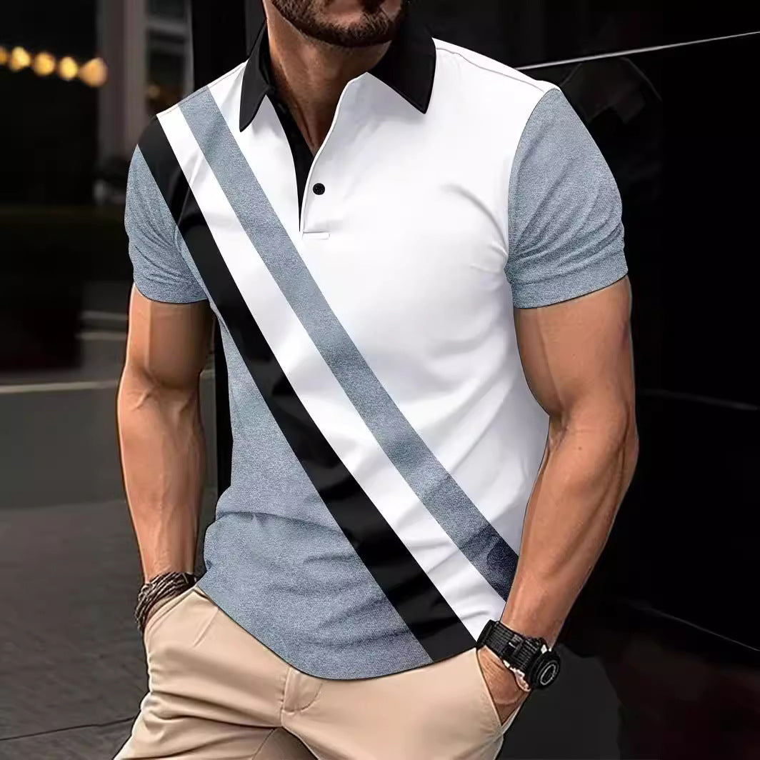 Men’s Printed Breathable Fashion Polo Shirt