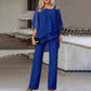 Contemporary Ease Batwing Sleeve Trousers Set