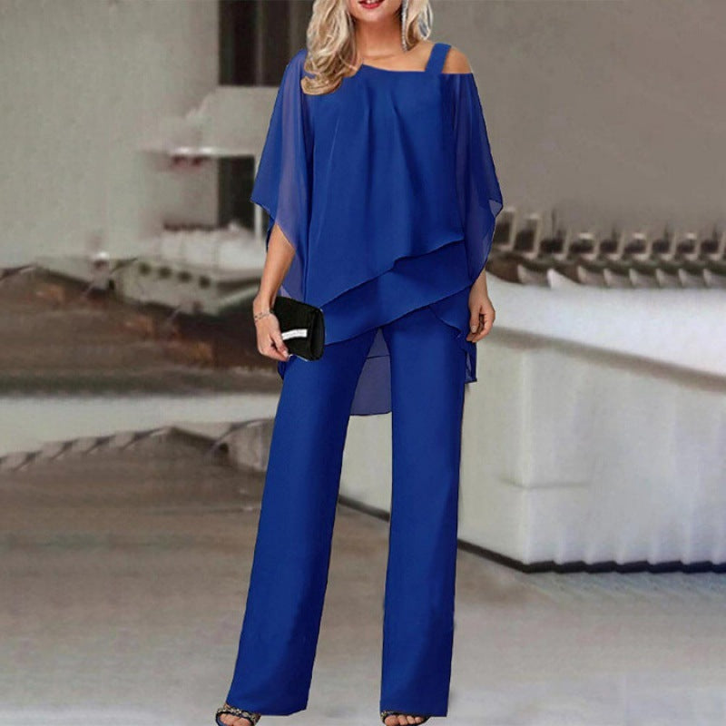 Contemporary Ease Batwing Sleeve Trousers Set