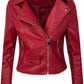 Women’s Fall/Winter Slim PU Leather Short Zipper Jacket