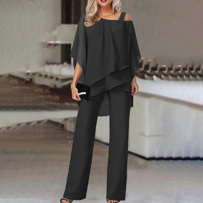 Contemporary Ease Batwing Sleeve Trousers Set