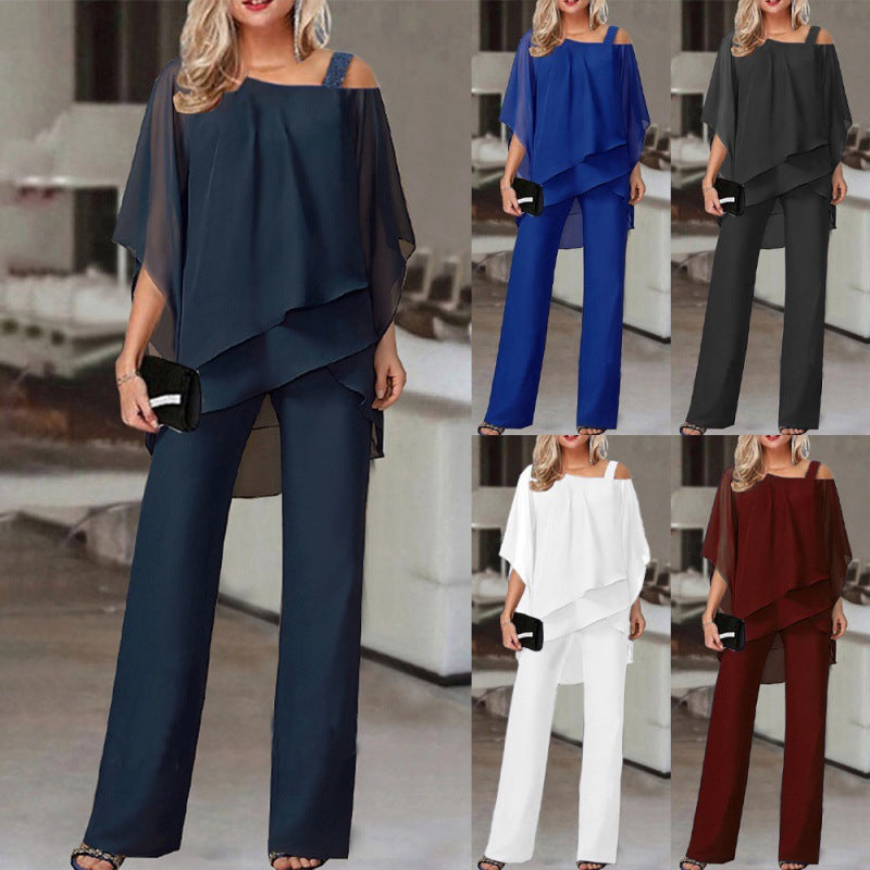 Contemporary Ease Batwing Sleeve Trousers Set