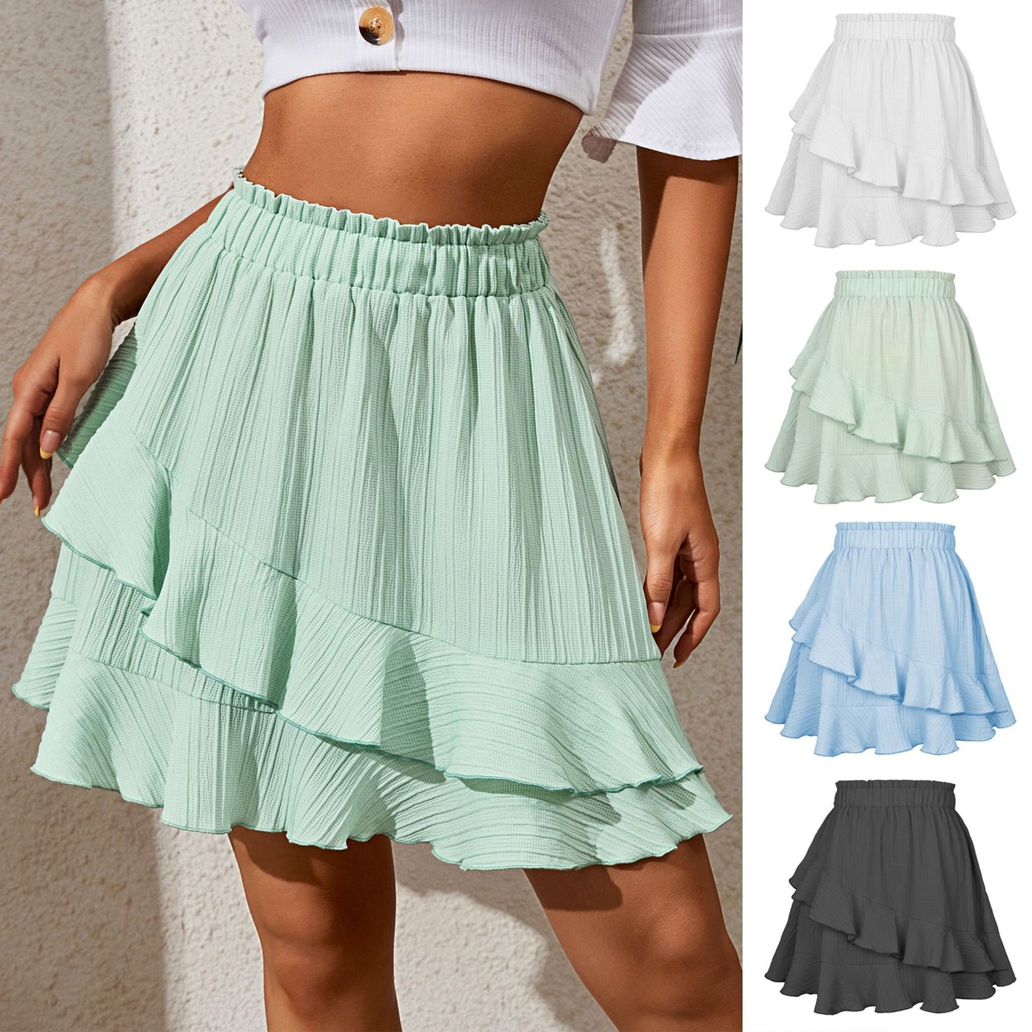 Casual Ruffle A-Line Skirt