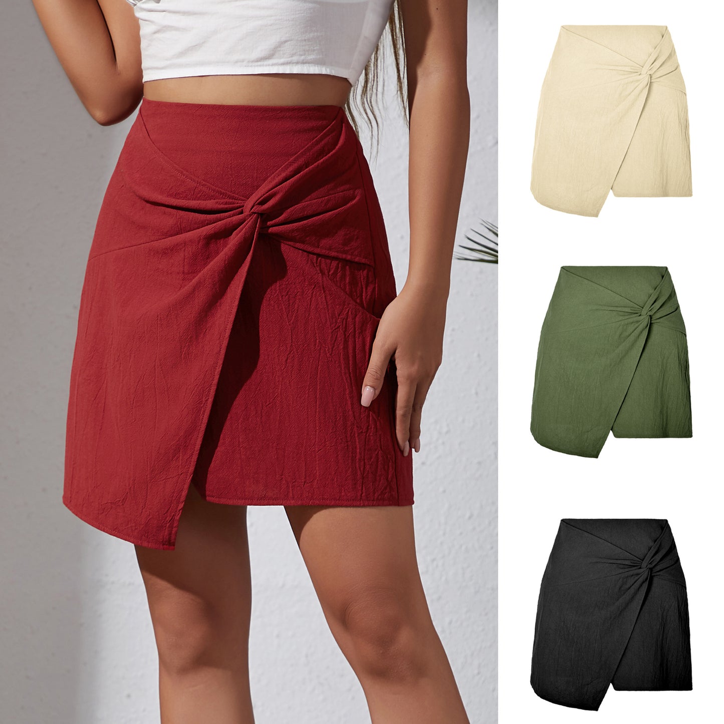 Chic High-Waist Twisted Skirt