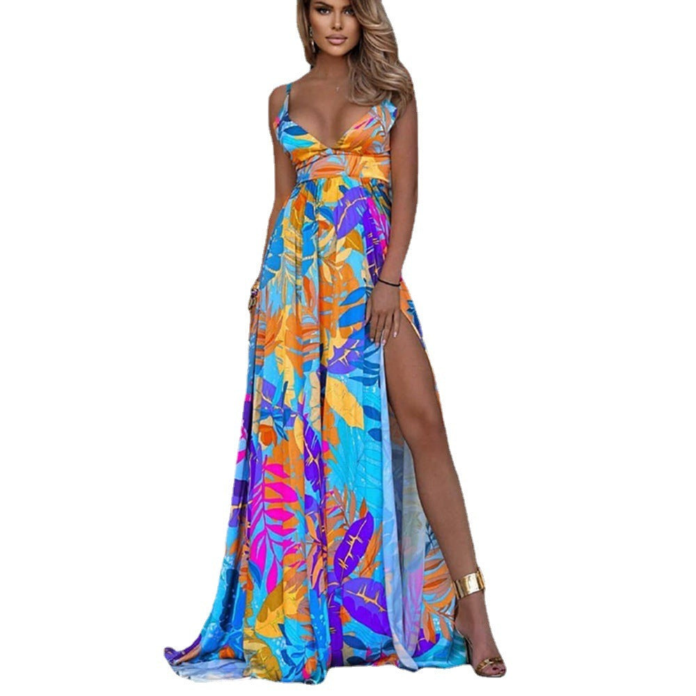 Four-way Stretch Leaf Strapless Dress