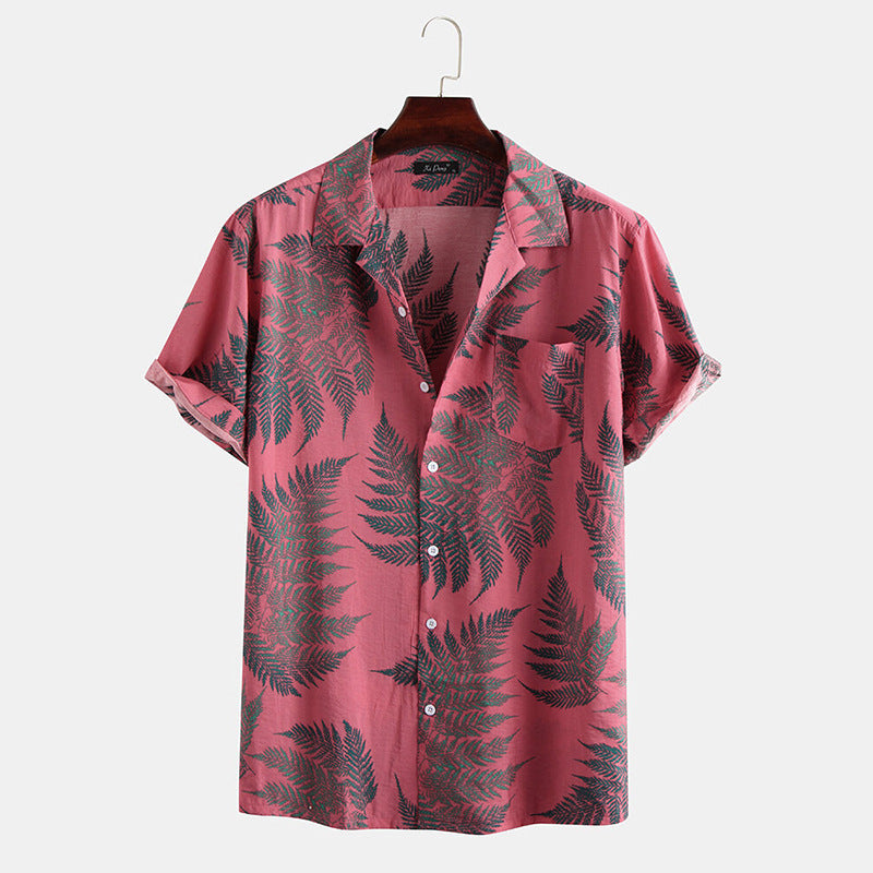 Casual Printed Cotton Linen Shirt