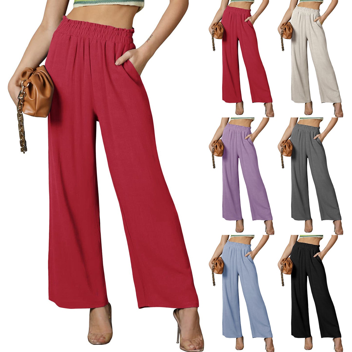 Breezy Solid Color Women’s Casual Trousers