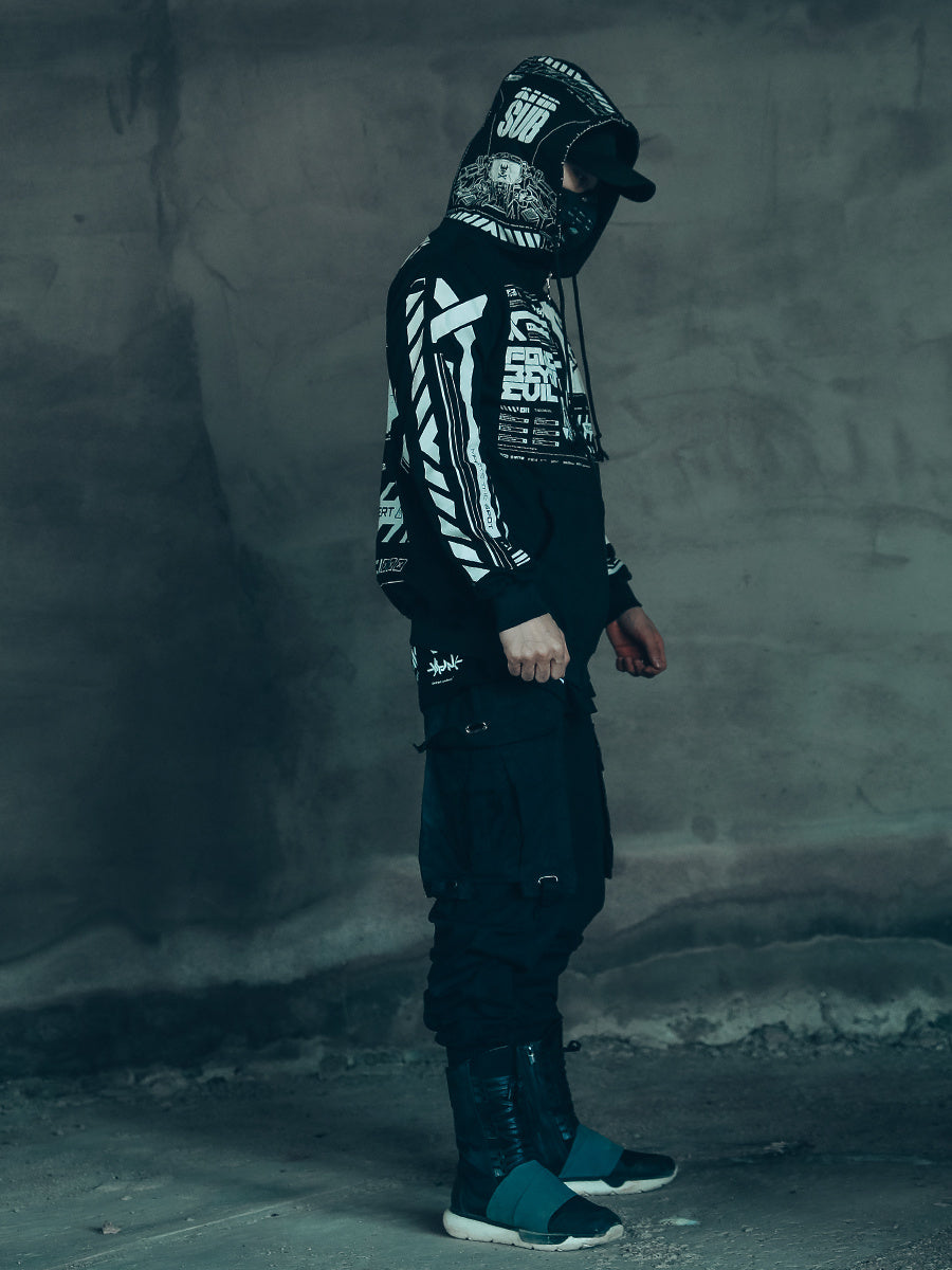 Punk Two-Dimensional Hooded Sweater Streetwear Coat