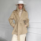 Retro Khaki Suit Collar Trench Coat