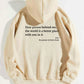 “Dear Person Behind Me” Letter Print Plush Hoodie