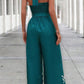 Printing Series Belt Halter Backless Jumpsuit For Women