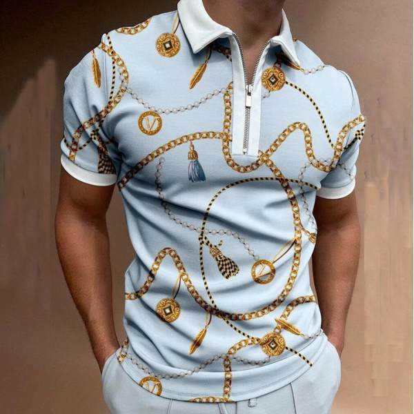 Men’s Patterned Polo Shirt Casual