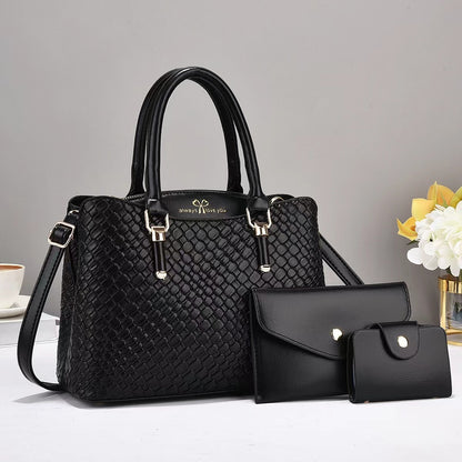 LuxeWeave One-Shoulder 3-Piece Bag Set