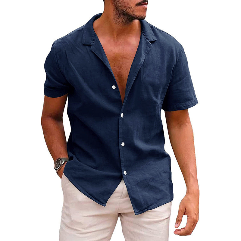 Men’s Casual Button-Down Beach Shirt