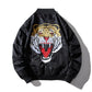 Embroidered Cotton Jacket with Tiger Design