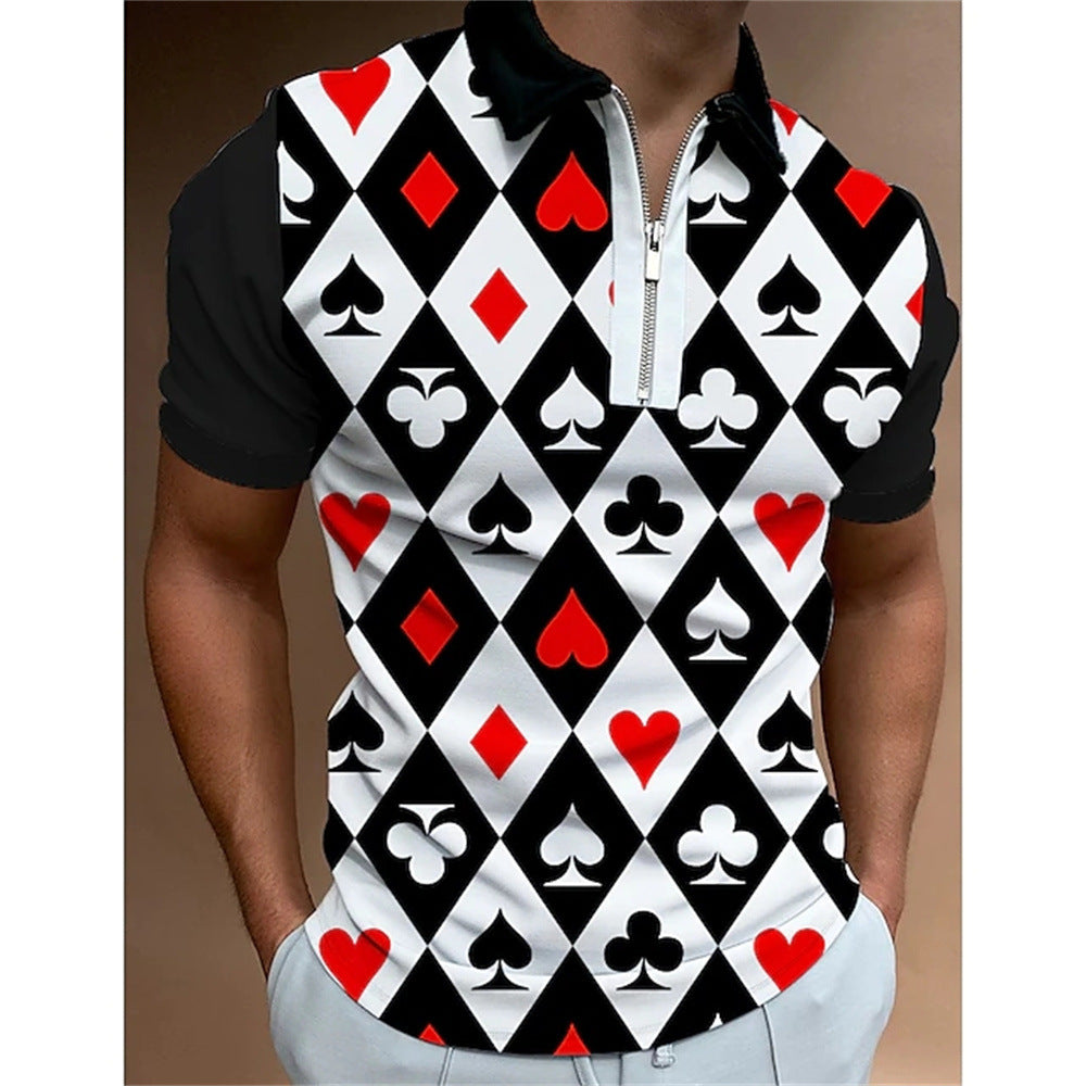 Men’s 3D Print Polo Shirt