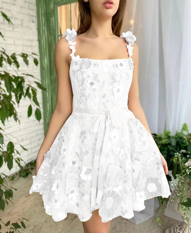 Floral Embroidered A-Line Summer Dress