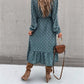 Polka Dot Charm Folded Sleeve Dress