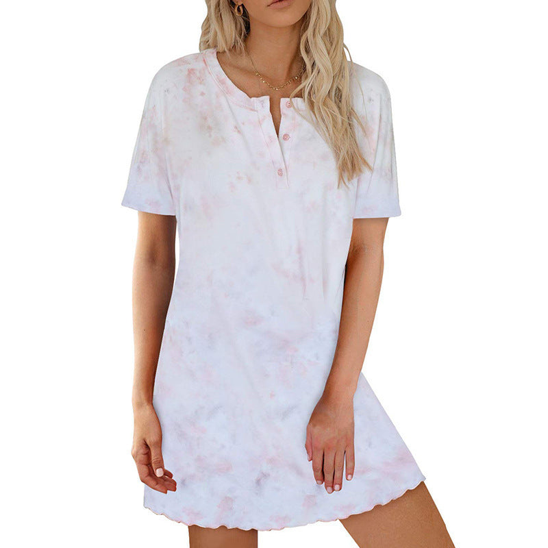 Tie Dye Pajama Dress for Women