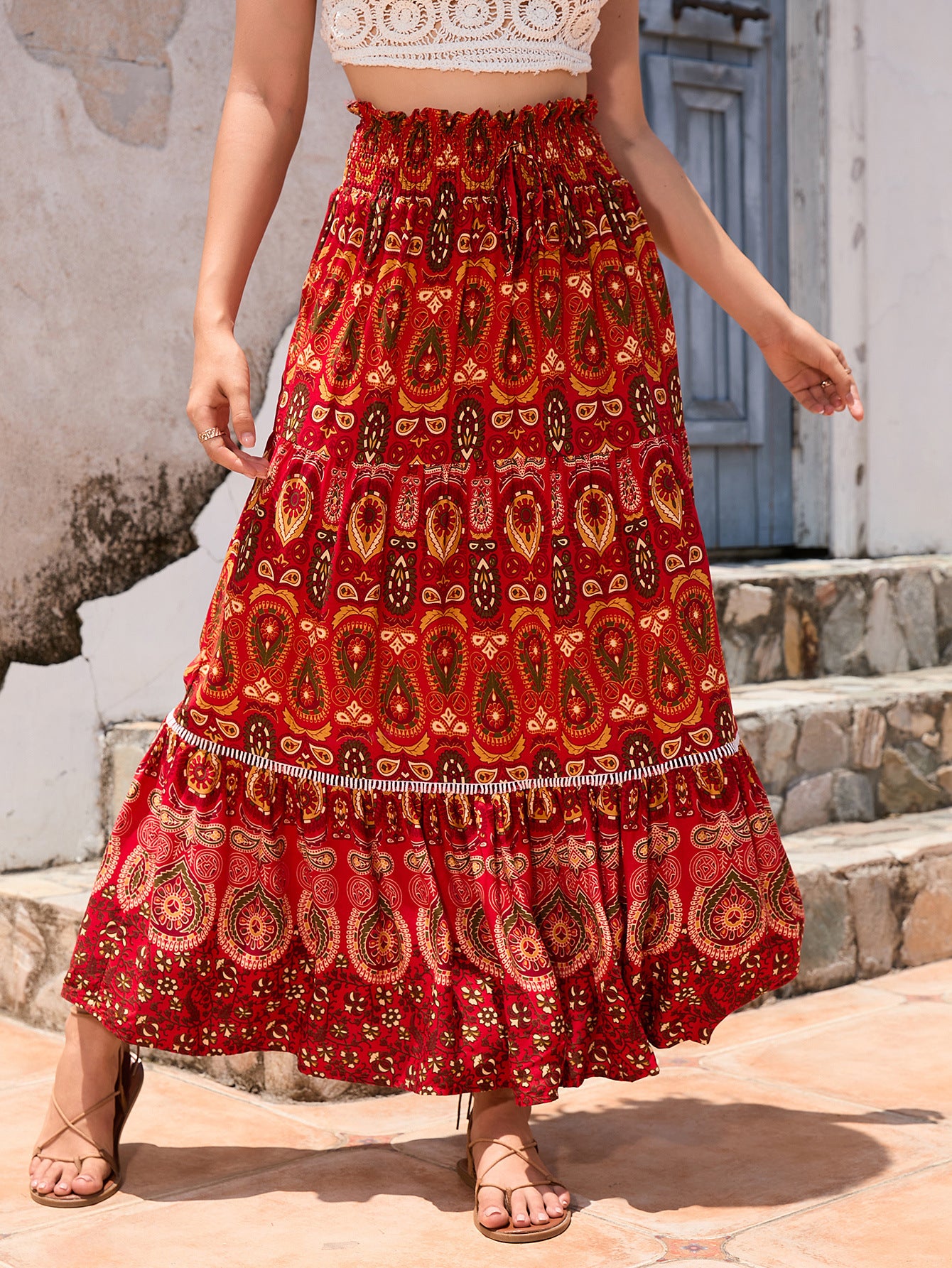 Exotic Boho Lace Hollow Skirt