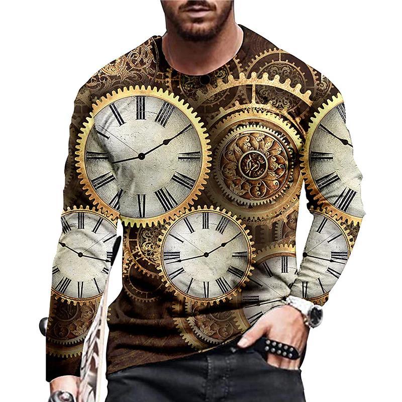 Men’s Long-sleeved Round Neck T-shirt