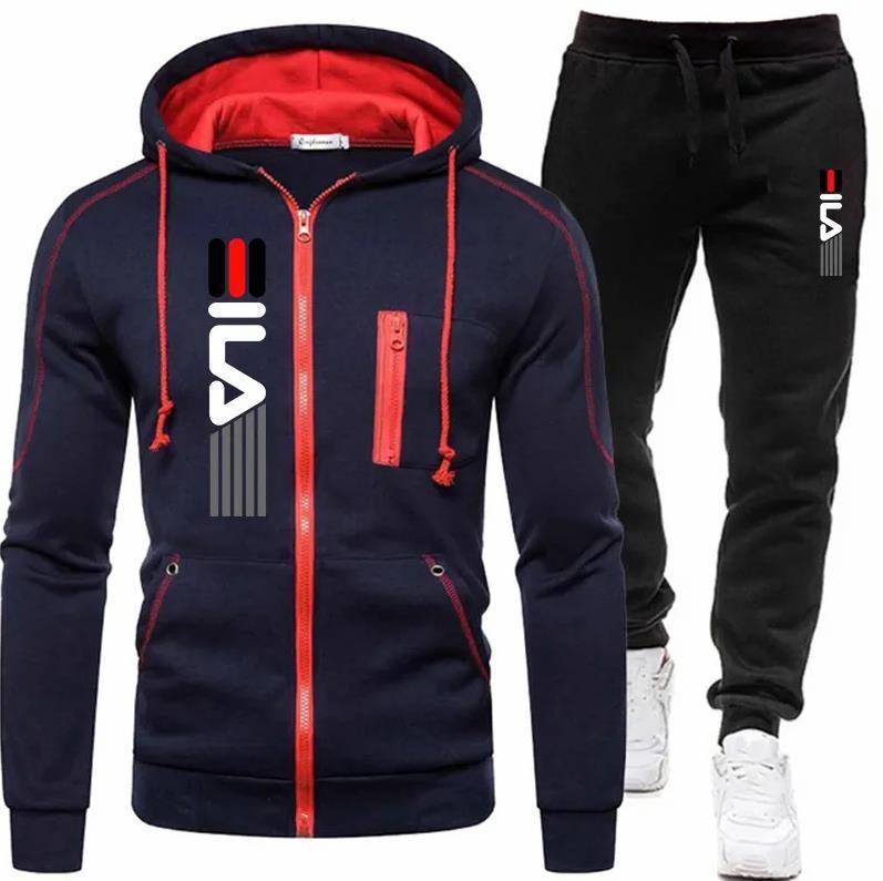 Winter Active Zipper Hoodie and Trousers Set