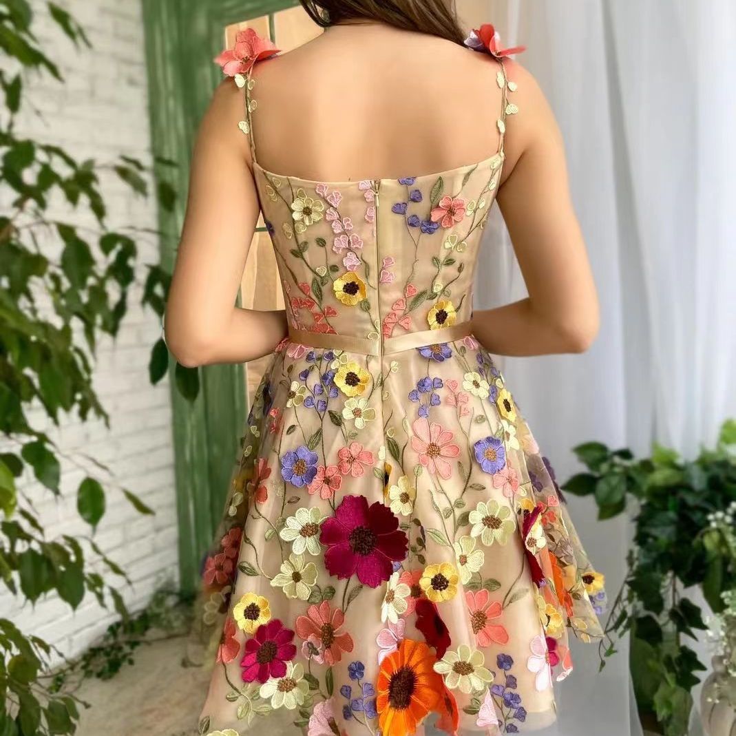 Floral Embroidered A-Line Summer Dress