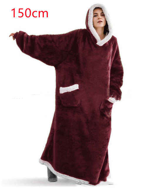 Oversized Winter TV Hoodie Blanket with Pockets