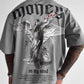 Men’s Loose Fit Money Angel Print Round Neck Short Sleeve T-Shirt